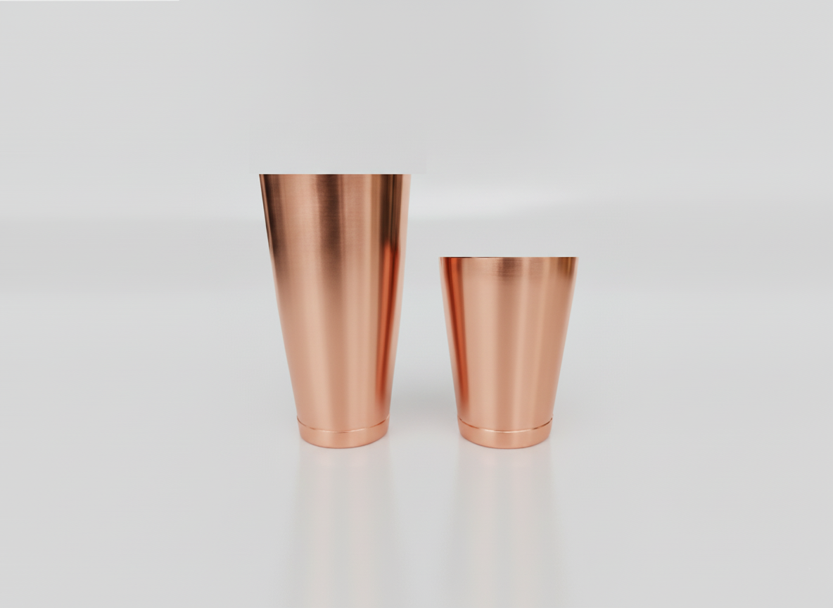 Brushed Copper Cocktail Shaker Set of 2 (828ml + 591ml)